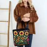 Kabelka Tenderness Slunečnice na černém pozadí